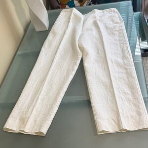 Linen Pants Kim Rogers White Linen Pants Size PL Petite Large